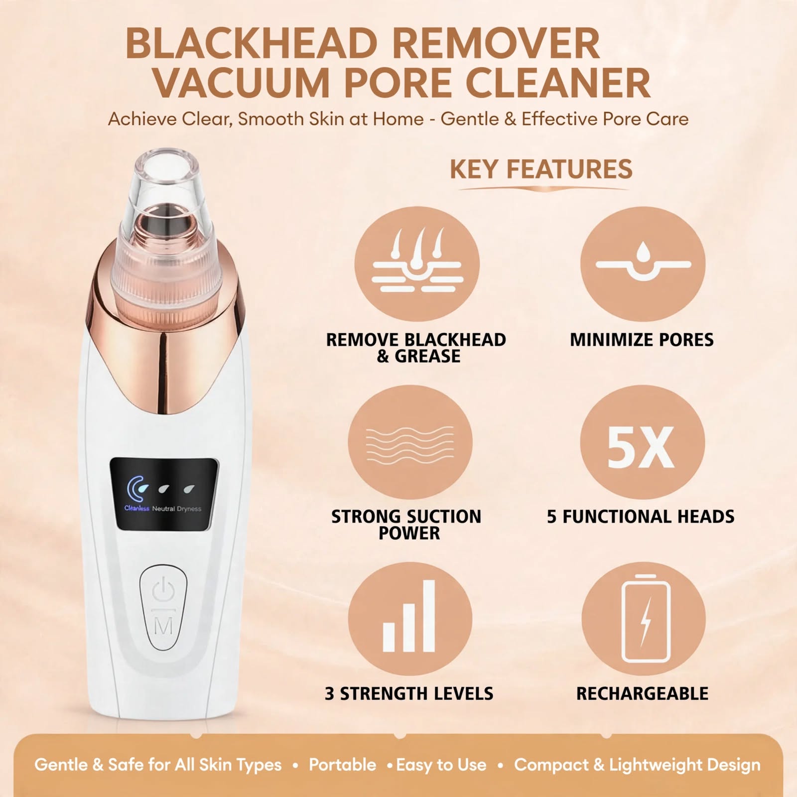 Original 4 in 1 multi-functional Black Head removal Derma suction machine