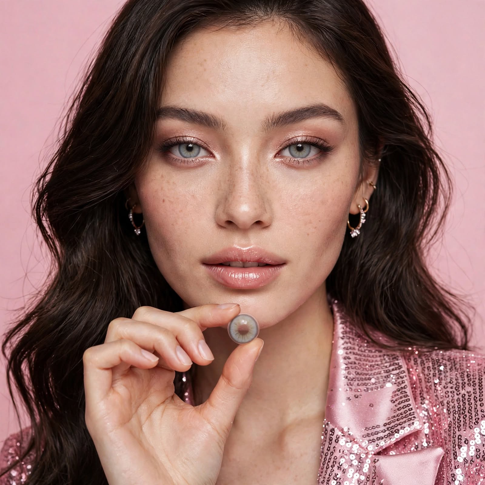 Eye contact lense eye care lense party wear lense in light grey