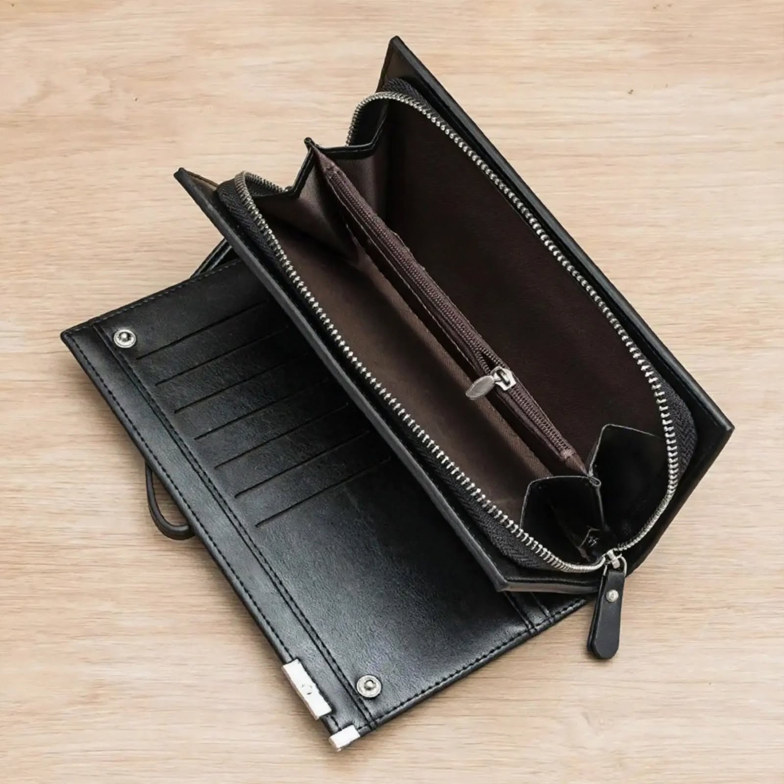 Baellerry Long Wallet for Women, Slim PU Leather Money, Mobile, and Card Holder, Premium Quality, Large Capacity, Button Closure